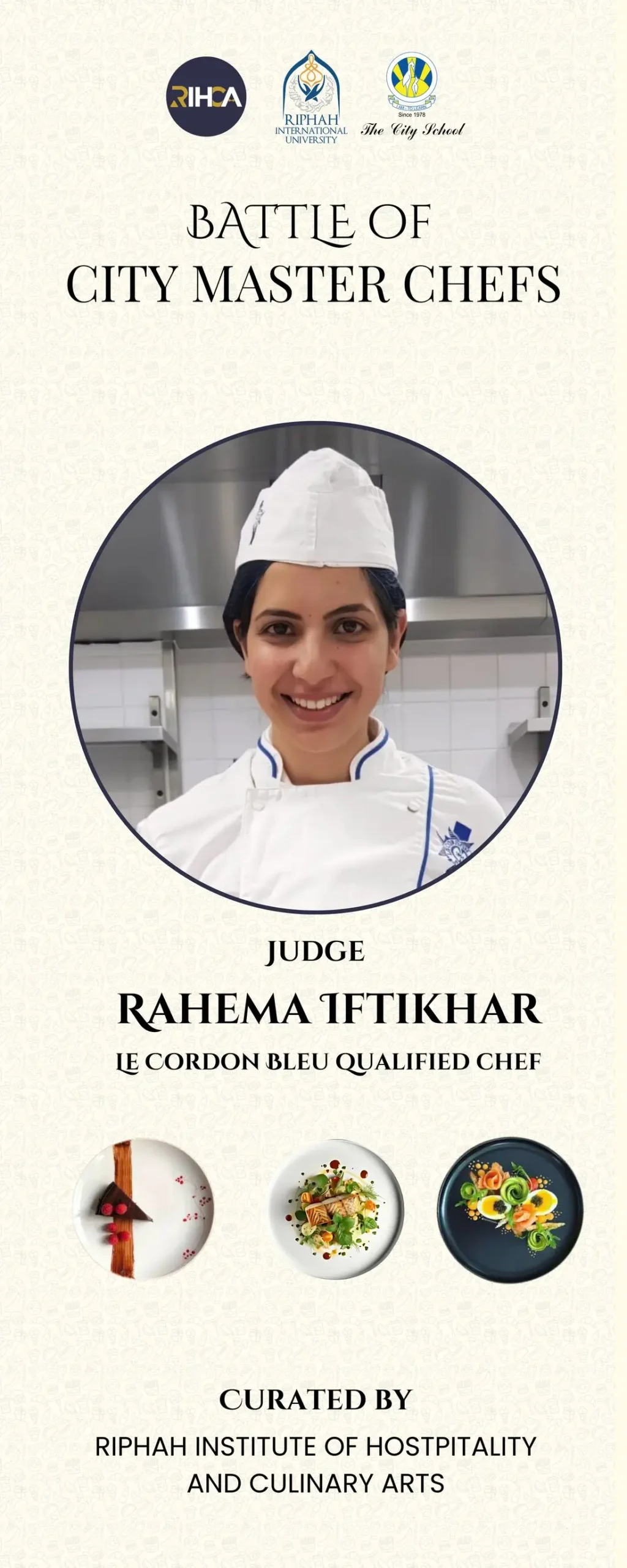 RIHCA competition judge roll-up standee