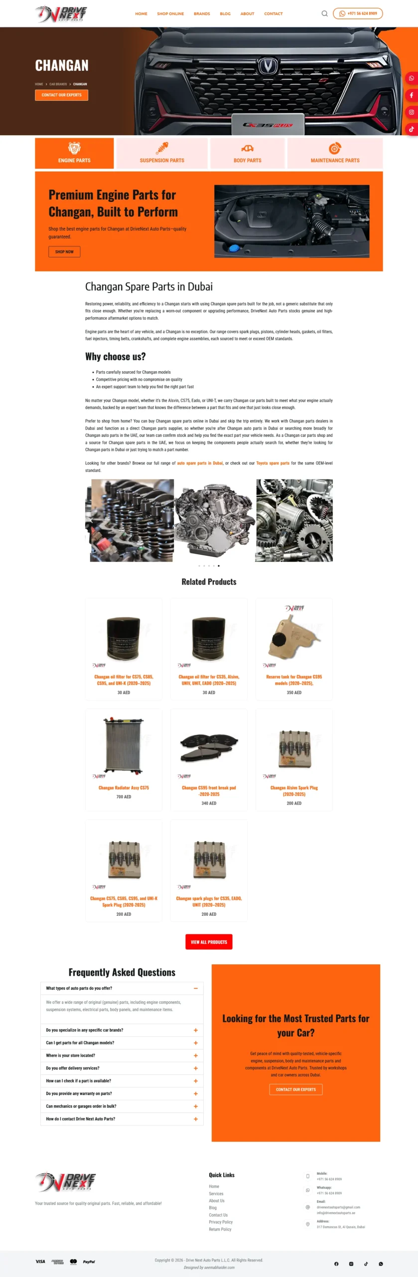 Drive Next Auto Parts homepage