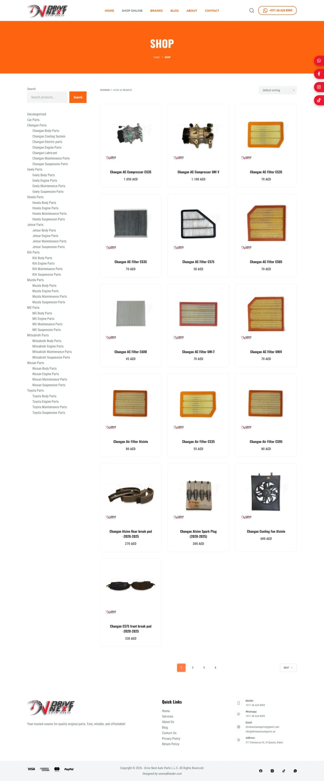 Drive Next Auto Parts shop page