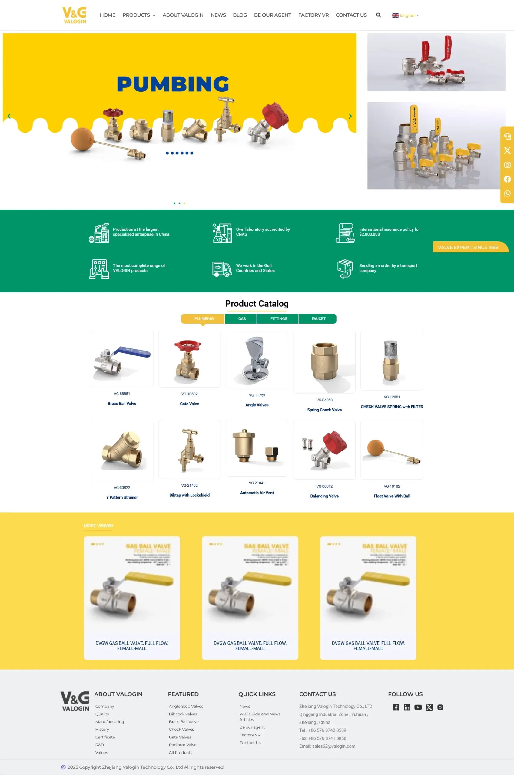 Valogin Gulf regional site homepage