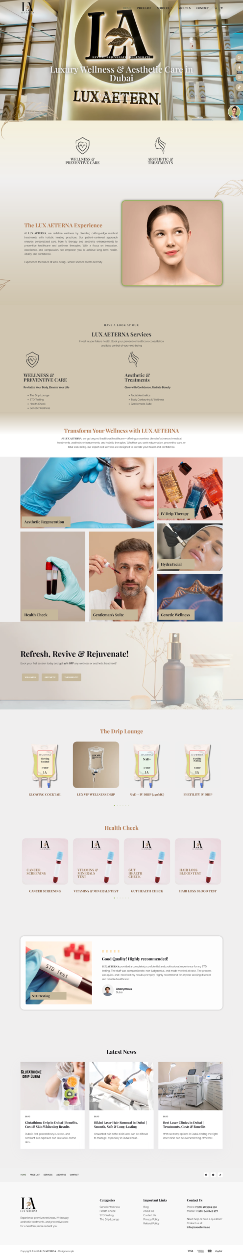 Lux Aeterna Medical homepage