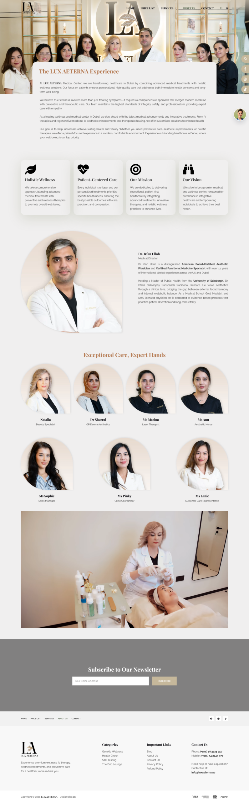 Lux Aeterna Medical about us page